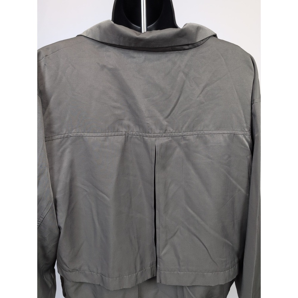 Democracy Womens Size M Sateen Olive Green Zip Up Jacket NWT - Picture 5 of 7
